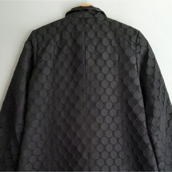 NOVELTI / Textural Tonal Polka Dot Fabric Modern Coat Jacket Sz 8 - Picture 8 of 13